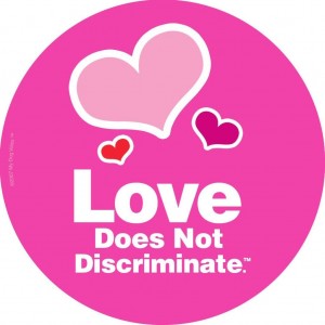 love dogs not discriminate sticker